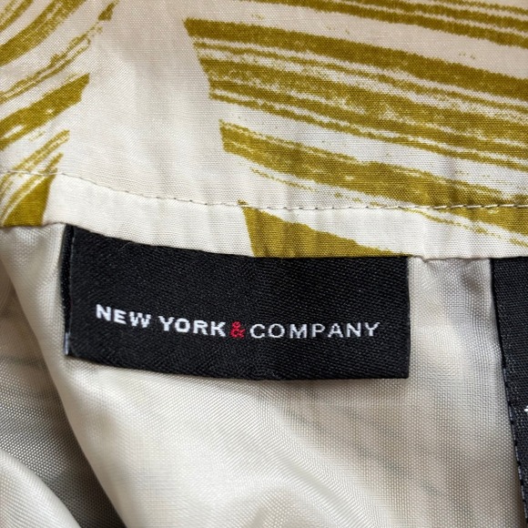 NYC Geometric Silk Skirt A Line Size 4 Retro Cotton Abstract Artsy Pleated 19985 - Picture 5 of 11